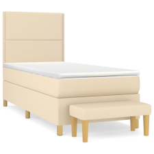 vidaXL krémszínű szövet rugós ágy matraccal 80 x 200 cm ágy és ágykellék