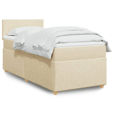 vidaXL krémszínű szövet rugós ágy matraccal 80 x 200 cm ágy és ágykellék