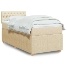 vidaXL krémszínű szövet rugós ágy matraccal 80 x 200 cm ágy és ágykellék