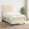 vidaXL krémszínű szövet rugós ágy matraccal 80 x 200 cm