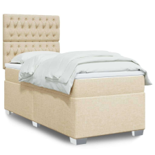 vidaXL krémszínű szövet rugós ágy matraccal 80 x 200 cm ágy és ágykellék