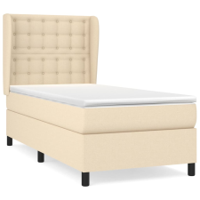 vidaXL krémszínű szövet rugós ágy matraccal 80 x 200 cm (3128242) ágy és ágykellék