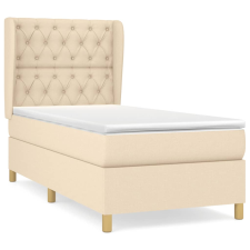 vidaXL krémszínű szövet rugós ágy matraccal 80 x 200 cm (3128722) ágy és ágykellék