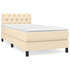 vidaXL krémszínű szövet rugós ágy matraccal 80 x 200 cm (3140254) ágy és ágykellék