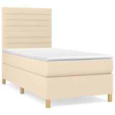 vidaXL krémszínű szövet rugós ágy matraccal 80 x 200 cm (3142374) ágy és ágykellék