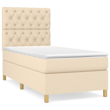 vidaXL krémszínű szövet rugós ágy matraccal 80 x 200 cm (3142534) ágy és ágykellék