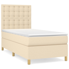 vidaXL krémszínű szövet rugós ágy matraccal 80 x 200 cm (3142614) ágy és ágykellék