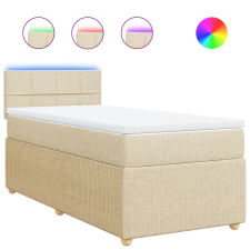 vidaXL krémszínű szövet rugós ágy matraccal 80 x 200 cm (3289588) ágy és ágykellék