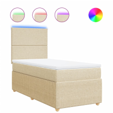 vidaXL krémszínű szövet rugós ágy matraccal 80 x 200 cm (3294181) ágy és ágykellék