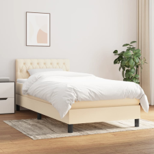 vidaXL krémszínű szövet rugós ágy matraccal 90 x 190 cm ágy és ágykellék