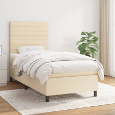 vidaXL krémszínű szövet rugós ágy matraccal 90 x 190 cm ágy és ágykellék