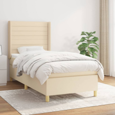 vidaXL krémszínű szövet rugós ágy matraccal 90 x 190 cm ágy és ágykellék