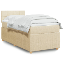 vidaXL krémszínű szövet rugós ágy matraccal 90 x 200 cm ágy és ágykellék