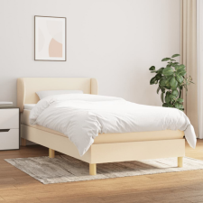 vidaXL krémszínű szövet rugós ágy matraccal 90 x 200 cm ágy és ágykellék