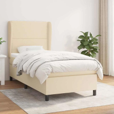 vidaXL krémszínű szövet rugós ágy matraccal 90 x 200 cm ágy és ágykellék