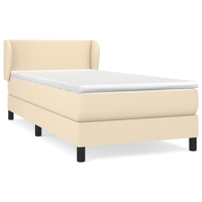 vidaXL krémszínű szövet rugós ágy matraccal 90 x 200 cm (3126058) ágy és ágykellék