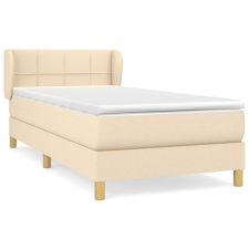 vidaXL krémszínű szövet rugós ágy matraccal 90 x 200 cm (3126778) ágy és ágykellék