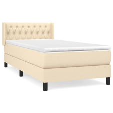 vidaXL krémszínű szövet rugós ágy matraccal 90 x 200 cm (3129926) ágy és ágykellék