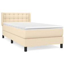 vidaXL krémszínű szövet rugós ágy matraccal 90 x 200 cm (3130006) ágy és ágykellék