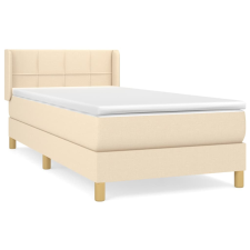 vidaXL krémszínű szövet rugós ágy matraccal 90 x 200 cm (3130246) ágy és ágykellék