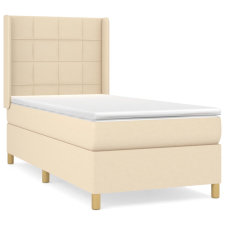 vidaXL krémszínű szövet rugós ágy matraccal 90 x 200 cm (3131966) ágy és ágykellék