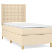 vidaXL krémszínű szövet rugós ágy matraccal 90 x 200 cm (3132286) ágy és ágykellék