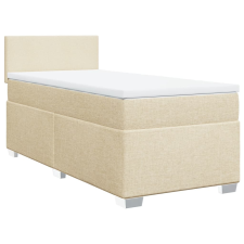 vidaXL krémszínű szövet rugós ágy matraccal 90 x 200 cm (3285769) ágy és ágykellék