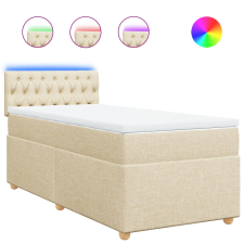 vidaXL krémszínű szövet rugós ágy matraccal 90 x 200 cm (3288875) ágy és ágykellék