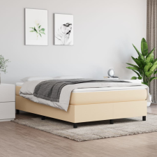vidaXL krémszínű szövet rugós ágykeret 140 x 190 cm ágy és ágykellék