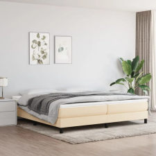 vidaXL krémszínű szövet rugós ágykeret 200x200 cm ágy és ágykellék
