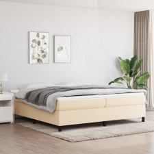 vidaXL Krémszínű szövet rugós ágykeret 200x200 cm ágy és ágykellék