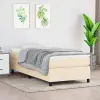 vidaXL Krémszínű szövet rugós ágykeret 90 x 200 cm