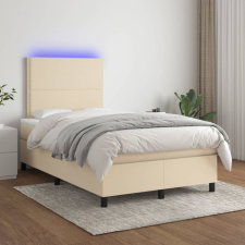 vidaXL krémszínű szövet rugós és LED-es ágy matraccal 120 x 200 cm ágy és ágykellék