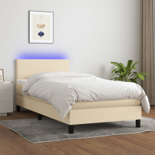 vidaXL krémszínű szövet rugós és LED-es ágy matraccal 80 x 200 cm ágy és ágykellék