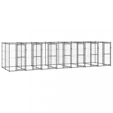 vidaXL Kültéri acél kutyakennel 16,94 m² szállítóbox, fekhely kutyáknak