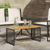 vidaXL Kültéri Asztal Fekete és Barna 80 x 40 x 40 cm polirattan