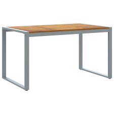 vidaXL Kültéri Étkező Asztal Szürke 140x80x75 cm Acél és Tömör Akác (4010602) kerti bútor