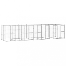 vidaXL Kültéri horganyozott acél kutyakennel 16,94 m² szállítóbox, fekhely kutyáknak