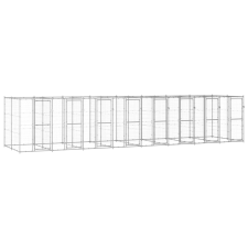 vidaXL kültéri horganyozott acél kutyakennel 19,36 m² szállítóbox, fekhely kutyáknak