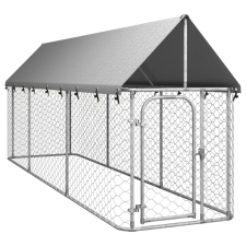 vidaXL kültéri kutyakennel tetővel 400 x 100 x 150 cm szállítóbox, fekhely kutyáknak