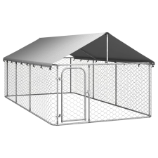 vidaXL kültéri kutyakennel tetővel 400 x 200 x 150 cm szállítóbox, fekhely kutyáknak