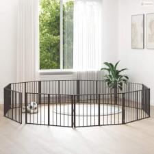 vidaXL Kutya Kapu 10 pcs Fekete 100 x 60 cm Horganyzott acél szállítóbox, fekhely kutyáknak