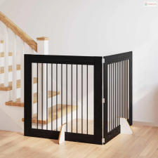 vidaXL Kutyakerítés állványokkal 2 pcs Fekete Tölgy 100 x 100 cm kutyafelszerelés