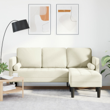 vidaXL L-alakú Kanapé Krém 173x131x67 cm Bársony bútor