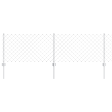 vidaXL Lánc Link Kerítés 22 U Oszloppal Ezüst 0.6x25 m Acél (3336305) építőanyag
