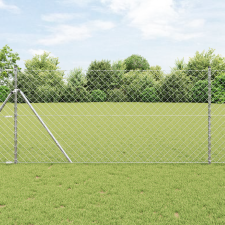 vidaXL Láncfűrész Kerítés 7 Oszlopos 1.2x10 m Galvanizált Acél építőanyag