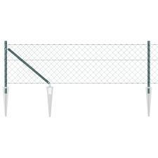 vidaXL Lánckerítés 13 tüskés oszloppal 0.6x25 m Galvanizált acél (3351163) építőanyag