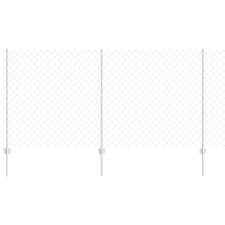 vidaXL Lánckerítés 20 U Oszloppal Ezüst 1.2x10 m Acélból (3336297) építőanyag