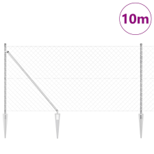 vidaXL Lánckerítés 7 cölöppel 1.2x10 m Horganyzott acél építőanyag