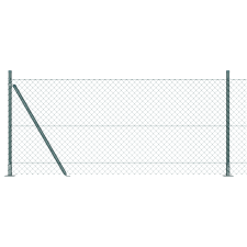 vidaXL láncos kerítés 13 flancos poszttal 1x25 m horganyzott acél (3351245) építőanyag